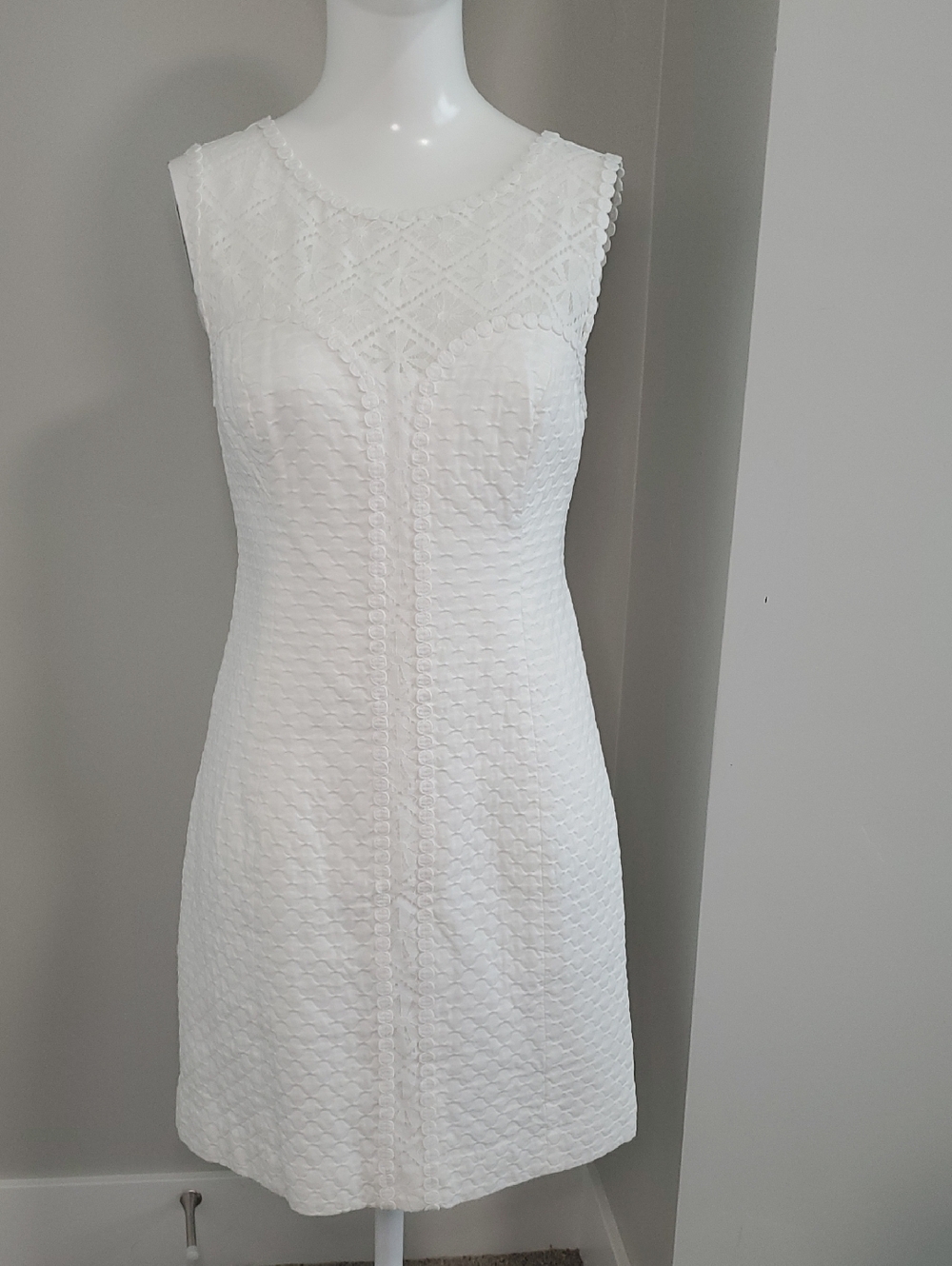 Lilly Pulitzer White Sleeveless Textured Mini Dress